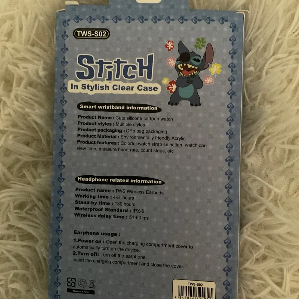 Stitch smart watch and Wireless Earbuds - Blue